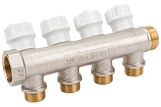 Коллектор ITAP НВ 3/4 4x1/2 Н 38 мм., никелированный, с вентилями 465 3/4'-4