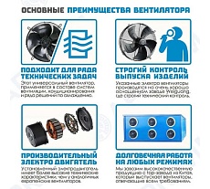 Осевой вентилятор АРКАИМ 300 мм, 220 Вольт. Поток: всасывание. YWF2E-300S-92/35-G