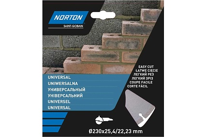 Алмазный диск с сегментированной кромкой 230x22.2, универсальный NORTON 70184601273