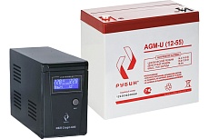 Комплект ибп старт 600 + акб 12-55 Рубин РЭ-СТАРТ600/55