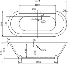 Акриловая ванна BelBagno BB21 180x80 см