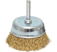 Щетка чашка (75 мм; латунированная витая проволока 0.3 мм) для дрели CUTOP 82-535