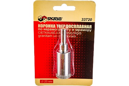 Коронка алмазная по керамограниту 20 мм Skrab 33720