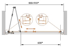 Душевая дверь Cezares Eco ECO-O-BS-90-C-Cr 90x190 прозрачная