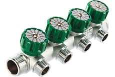 Регулирующий коллектор FAR 3/4&quot; ВР-НР с 4 отв. 1/2&quot; НР межосев. 45 мм, плс.упл. FK 3824 3412TP