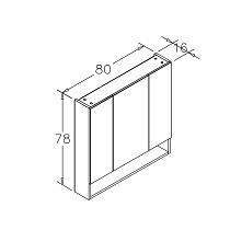 Зеркальный шкаф Orka Malta 80x78, кашемировый матовый 3001303