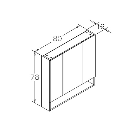 Зеркальный шкаф Orka Malta 80x78, кашемировый матовый 3001303