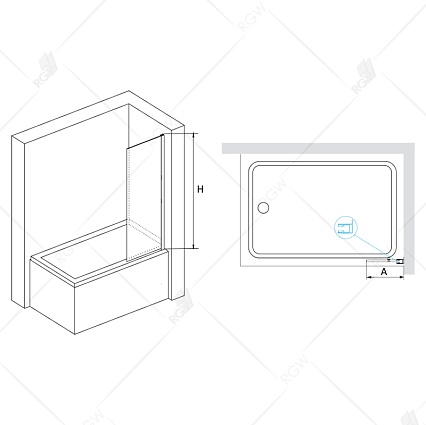 Шторка для ванны RGW Screens SC-056B 30x150 прозрачное, черный
