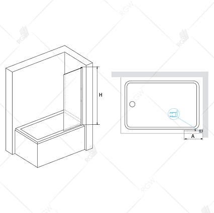 Шторка для ванны RGW Screens SC-056B 30x150 прозрачное, черный