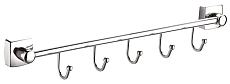 Крючок Fixsen Kvadro FX-61305B-5 планка 5 крючков