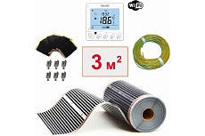 Плёночный электрический тёплый пол ТеплоСофт 3м.кв. с wi-fi терморегулятором плёнка 3м.кв./wi-fi