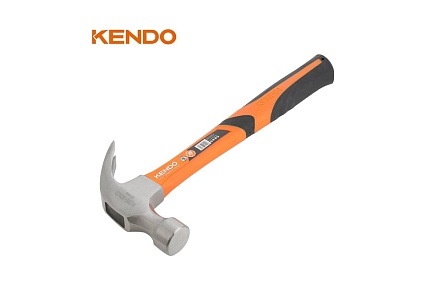 Молоток-гвоздодер KENDO с фибергласовой рукояткой, 340 гр 25105