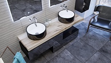 Мебель для ванной Velvex Gloss 160 см черный глянец