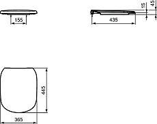 Подвесной унитаз Ideal Standard Tesi  V0003D с крышкой-сиденьем