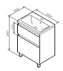 Тумба с раковиной Am.Pm X-Joy 65 см напольная, белый глянец