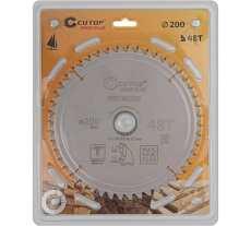 Диск пильный с тефлоновым покрытием по дереву Profi plus 200x1.5/2.2x32/30/25.4/20 мм, 48Т CUTOP 75-20048Т