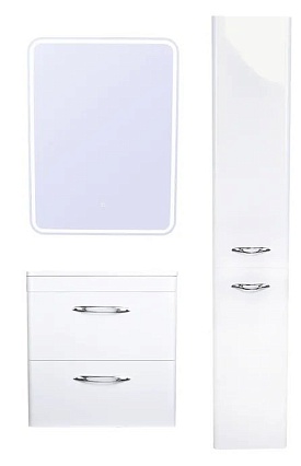 Шкаф пенал Style Line Каре Люкс 30 см L, с б/к, белый СС-00002325