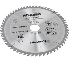 Диск пильный по дереву Industrial (350х50 мм; 60Т) Hilberg HW355