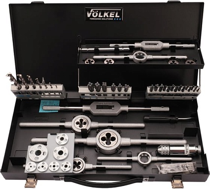 Набор метчиков и плашек VOLKEL M3-M12 HSSE-VAP 52 предмета V49150