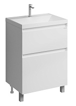 Тумба с раковиной Grossman Меркадо 60 см напольная, белый матовый