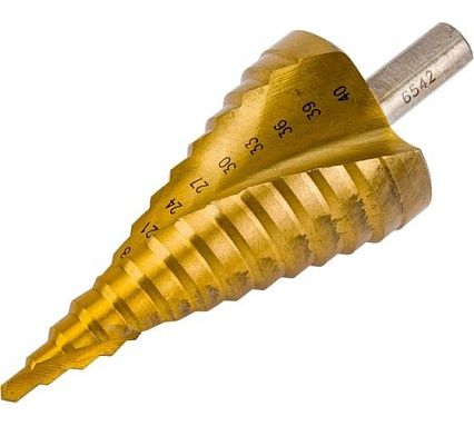 Сверло ступенчатое по металлу SPIRAL HSS-TiN 4-40х3/103 мм D.BOR SDSP-TIN-04-40-10