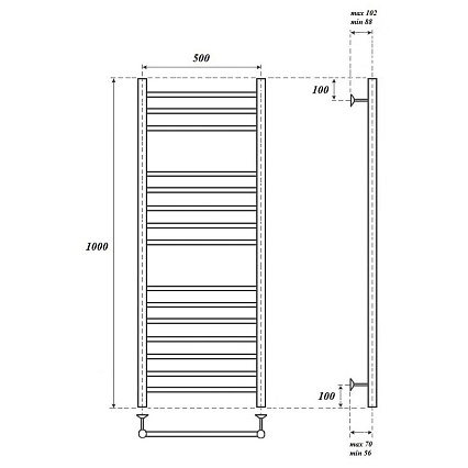 Полотенцесушитель электрический Point PN10150SE П15 50x100 хром