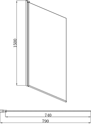 Шторка для ванны Aquatek AQ DEL SBA 08015CH 80x150 хром, прозрачное