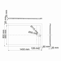 Поддон для душа WasserKRAFT Abens 20T35 140x80, черный матовый