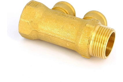 Коллектор Tiemme 2 отвода, 1"х1/2"В (латунь) 1910061 / 1942G060402
