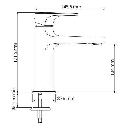 Смеситель для раковины WasserKRAFT Neckar 2103, глянцевое золото