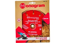Диск с зерном HM по дереву Special (150х22 мм) для УШМ MONOGRAM 086-716
