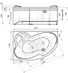 Акриловая ванна Ваннеса Ирма 169х110 с г/м Актив хром, R