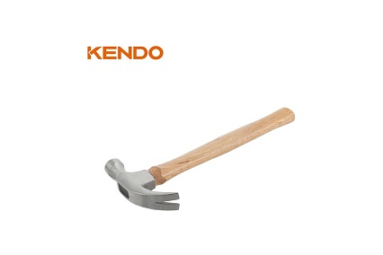 Молоток-гвоздодер KENDO с деревянной рукояткой, 450 гр 25123