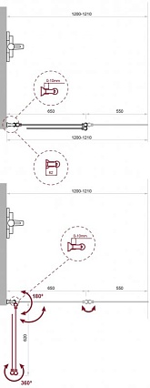 Шторка для ванны BelBagno UNO-V-2-120/150-C-Cr 120x150 прозрачная