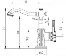 Смеситель для раковины Zorg Antic A 114U-BR бронза