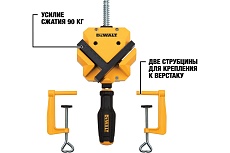 Угловая струбцина DeWalt большое усилие, 2 струбцины для крепления DWHT83853-0