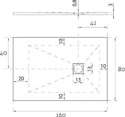 Поддон для душа Aquanet Pleasure 160x80 серый камень