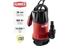 Насос дренажный Hammer NAP900D 900Вт, 14000л/ч, высота 8,5м, частицы до 35мм 641201