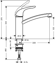 Смеситель для кухни Hansgrohe Focus E 31780000