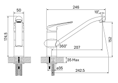 Смеситель для кухни Iddis Male MALWT00i05 белый матовый