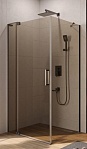 Душевой уголок Cezares Slider SLIDER-AH-1-90-70/80-BR-GM 90x70/80 бронзовое, оружейная сталь