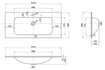 Мебель для ванной BelBagno Kraft 100 см 1 ящик, полка Bianco Opaco