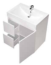 Мебель для ванной 1MarKa Cube 75 см, 2 ящика, белый