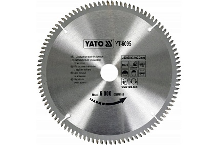 Диск отрезной по алюминию 250x30x3x2.2 мм, 100Т Yato YT-6095