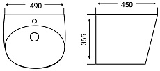 Раковина WeltWasser TELBACH 006 GL-WT 49 см, 10000003787 белый глянец