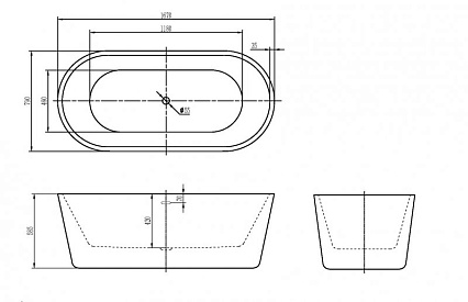 Акриловая ванна BelBagno BB306-1675 167x79 белый