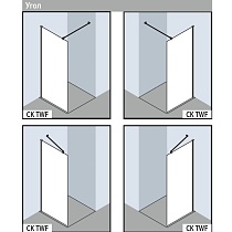 Душевая перегородка Kermi Cada Xs Walk-in WALL 985-1010/2000 CKTWF10020VPK