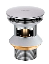 Донный клапан Aquatek AQ6002CR с переливом, Push-open, хром