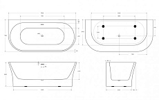 Акриловая ванна BelBagno BB711 170x75 см BB711-1700-750