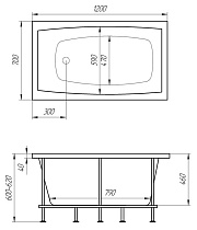 Акриловая ванна Marka One Viola 120x70